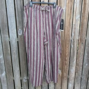 Sag Harbor Pants 3X Nwt Striped Elastic Waist Plus